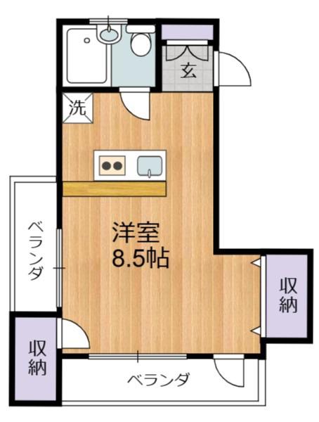 ロベリアくにたち(ワンルーム/4階)の間取り写真