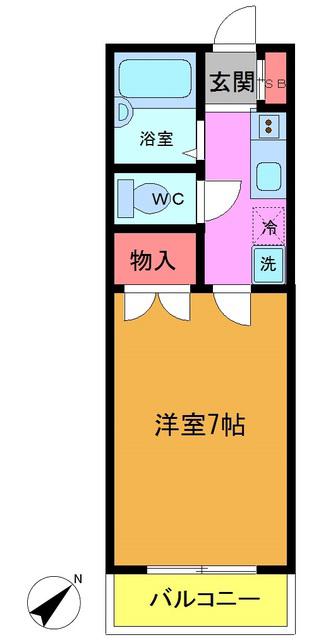 ハイツMINAMI(1K/2階)の間取り写真