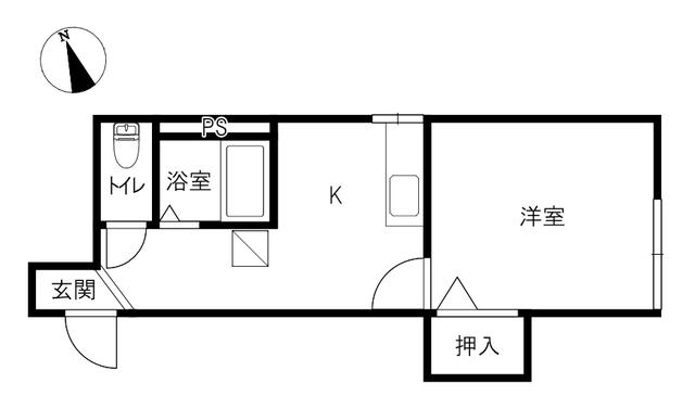 フレグランスST(1K/1階)の間取り写真