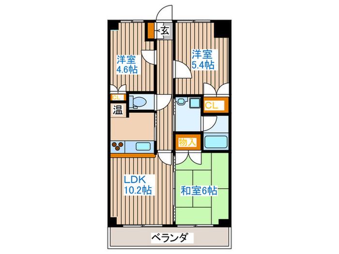 コンフォート1号館(3LDK/4階)の間取り写真