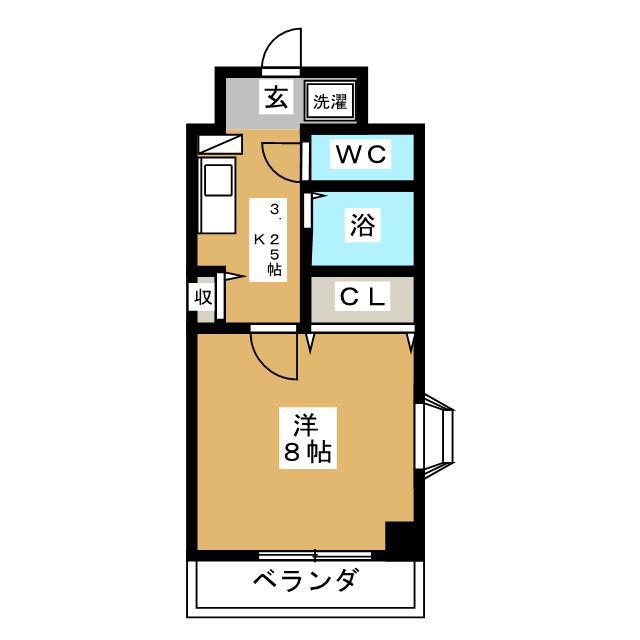 ヴィラ・タカツ(1K/3階)の間取り写真