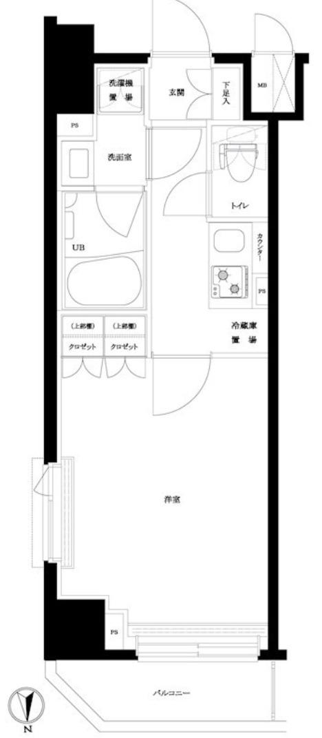 ルーブル西新井(1K/8階)の間取り写真
