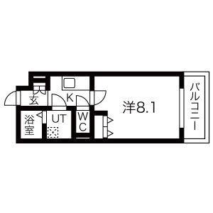 MV.FM大阪放出II(1K/2階)の間取り写真