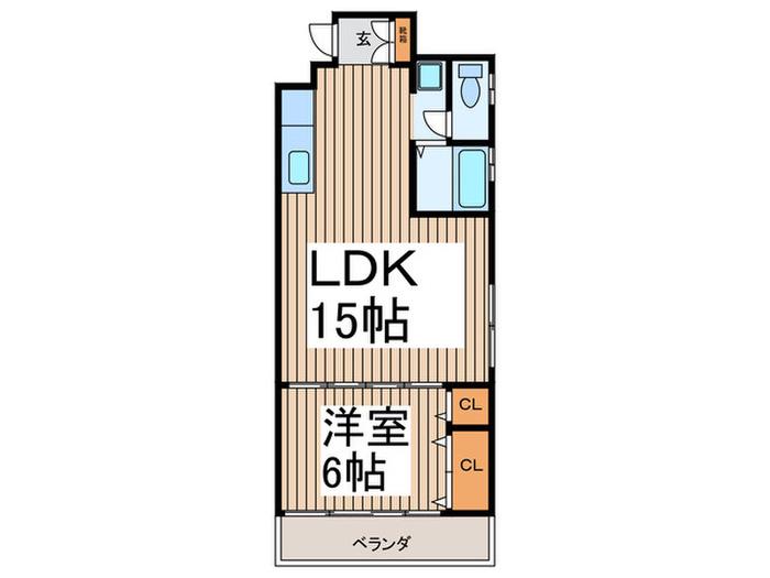 河上ビル(1LDK/3階)の間取り写真