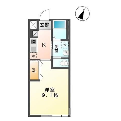 ファインパレスSUWA-III(1K/2階)の間取り写真