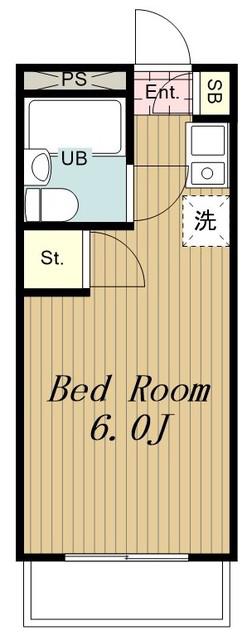 シャルム堀之内(1K/3階)の間取り写真