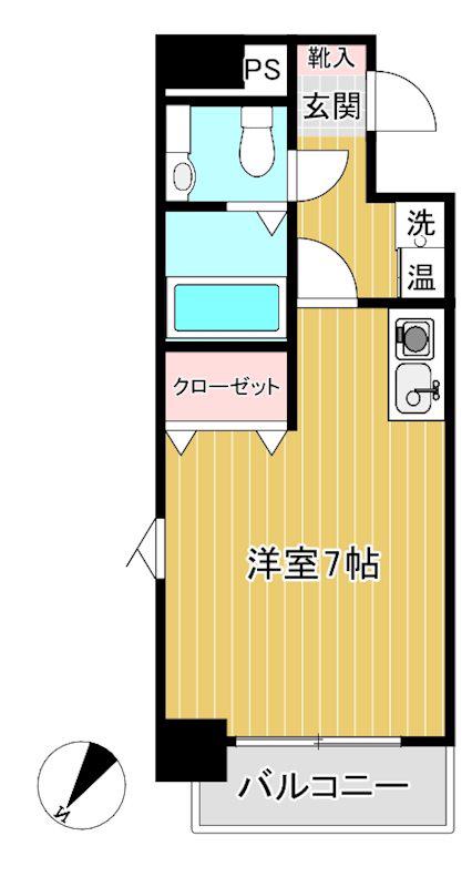 フェスシントミ(ワンルーム/3階)の間取り写真