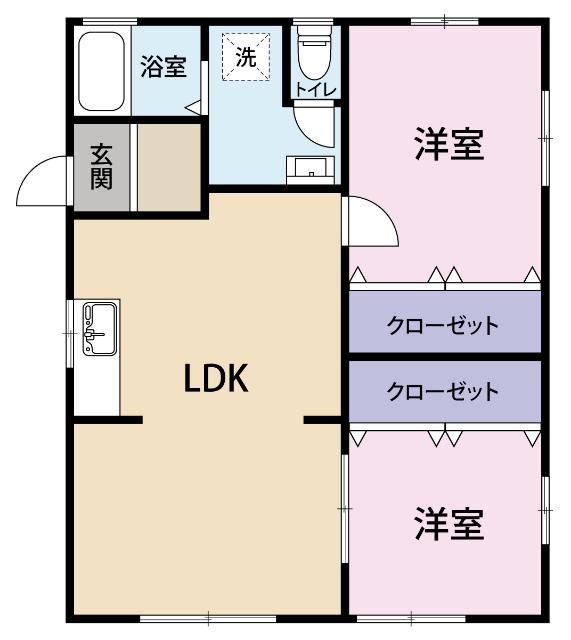 ガーデンウォールA(2LDK/2階)の間取り写真