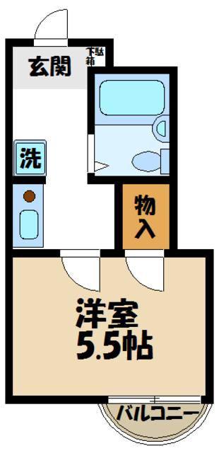 サンシティー稲田堤第5(1K/3階)の間取り写真