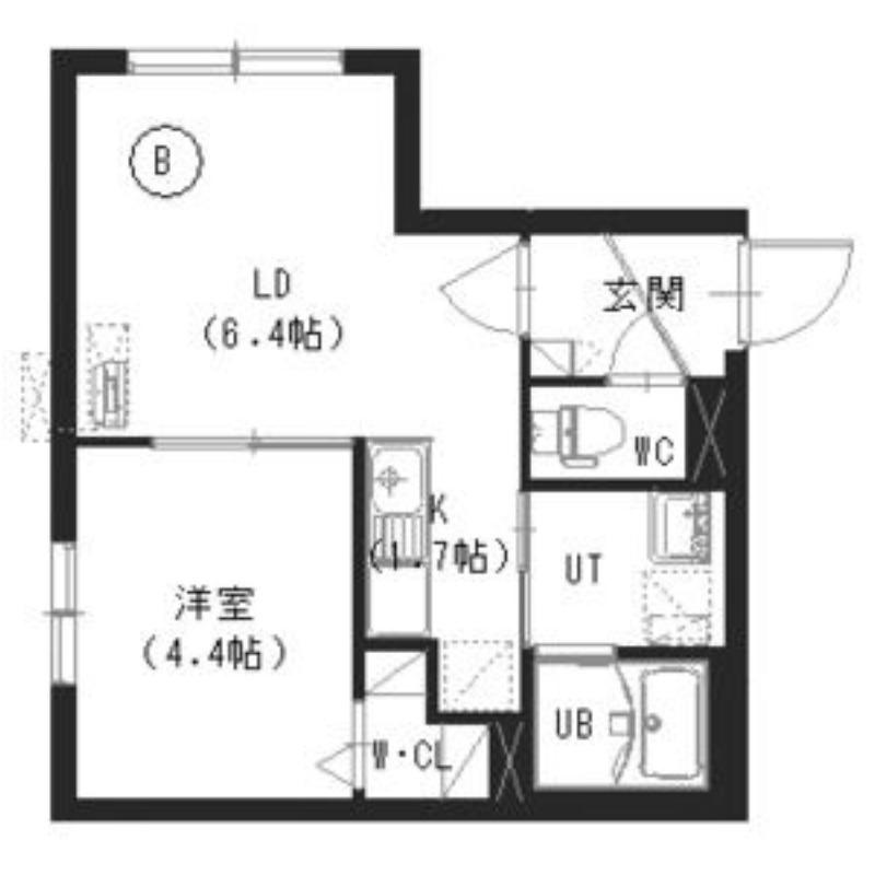 インフィニティ美園(1LDK/2階)の間取り写真