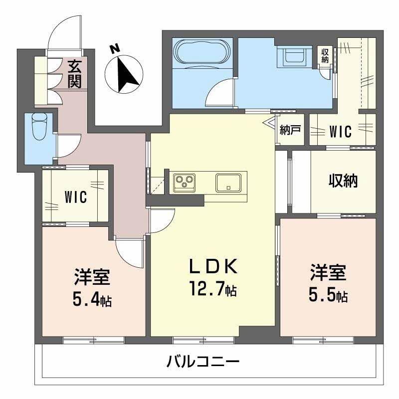 サンシャインSTN(2LDK/3階)の間取り写真