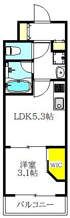 SERENITE-04(1DK/8階)の間取り写真