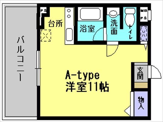 メゾンクレール2(ワンルーム/2階)の間取り写真