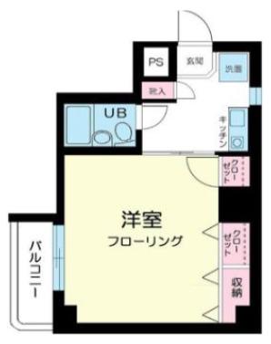 ガーラ飛鳥山公園(1K/2階)の間取り写真
