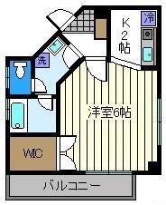 ウッドビレッジ(1K/2階)の間取り写真