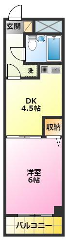 ライオンズマンション武蔵小杉第2(1DK/2階)の間取り写真
