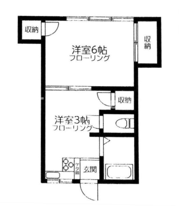 美竹コーポ(1K/2階)の間取り写真
