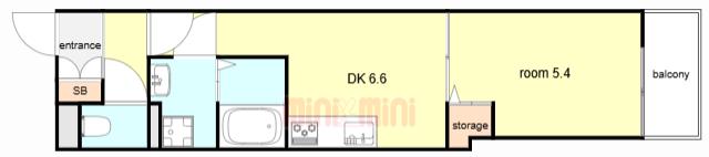 クレアール塚口I(1DK/1階)の間取り写真