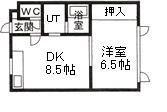 ラ・ポーレ(1DK/3階)の間取り写真
