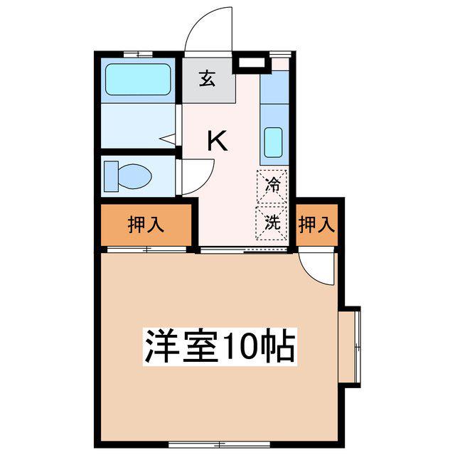 稼ぐ家姫Y1(1K/1階)の間取り写真