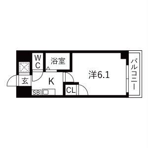 エステムコート新神戸エリタージュ(1K/10階)の間取り写真