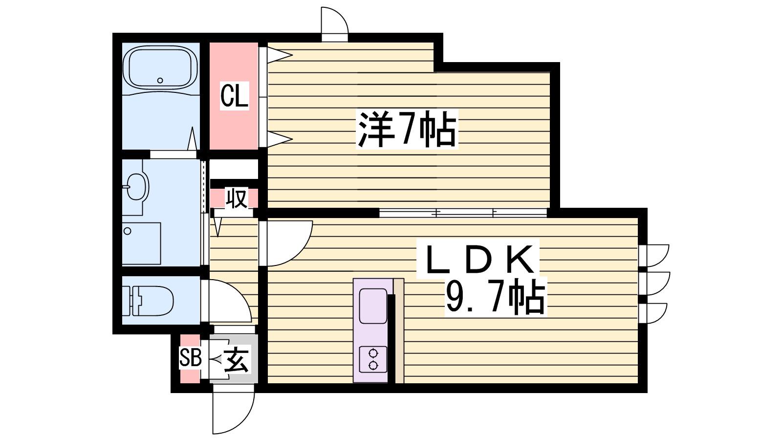ST.MERRY(1LDK/1階)の間取り写真