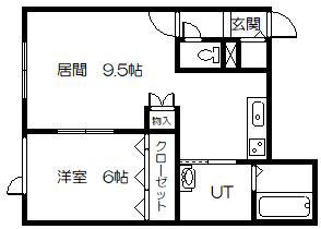 ツインクル新町(1LDK/1階)の間取り写真
