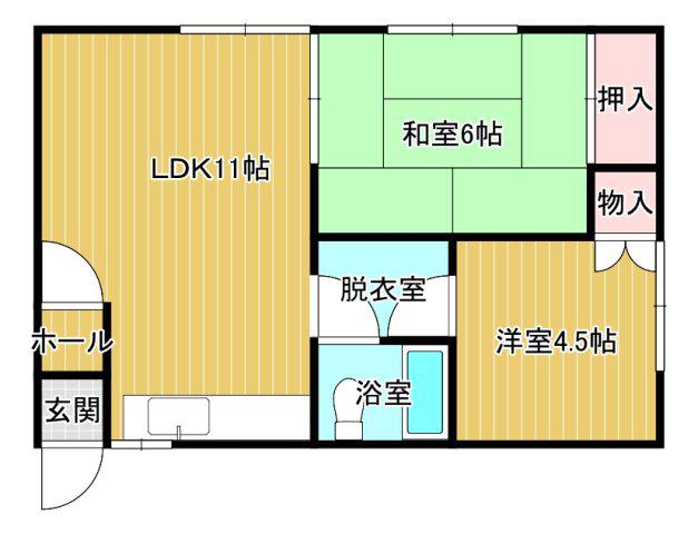 大和ハイツ3(2LDK/2階)の間取り写真