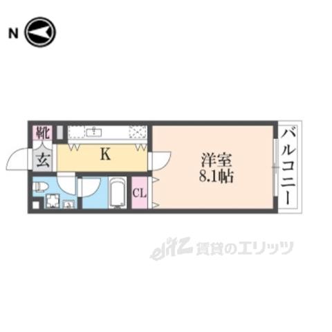 セレブ上小阪(1K/3階)の間取り写真