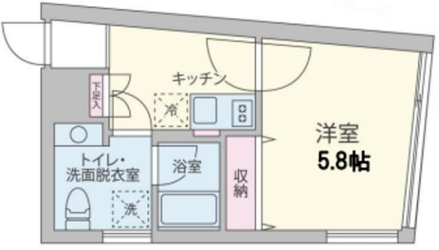 KUKAITERRACE祐天寺(1K/3階)の間取り写真