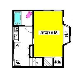 メルヴェール(1K/2階)の間取り写真