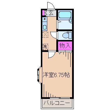 ソレイユハイツ(1K/2階)の間取り写真