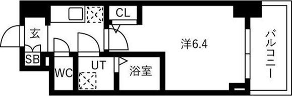 IW RESIDENCE大阪CREST TAPP(1K/2階)の間取り写真