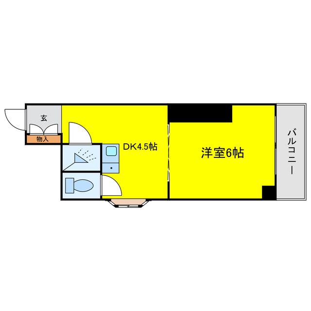 ハイネス岡崎(1DK/5階)の間取り写真