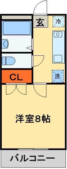 プレジール船橋(1K/2階)の間取り写真