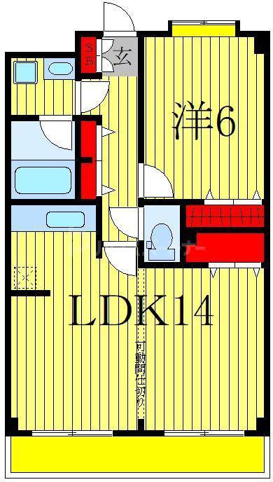 ウイングコート(1LDK/1階)の間取り写真