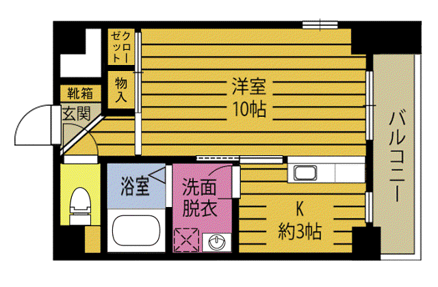 ベクトル(1K/2階)の間取り写真