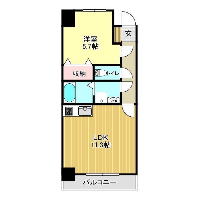イーグルコート高沢(1LDK/2階)の間取り写真