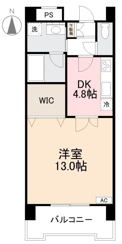 P・K・B(1DK/2階)の間取り写真