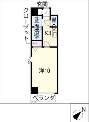 LA CHAINE(1K/5階)の間取り写真