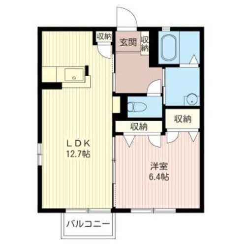 シャルムコート高橋 A(1LDK/2階)の間取り写真