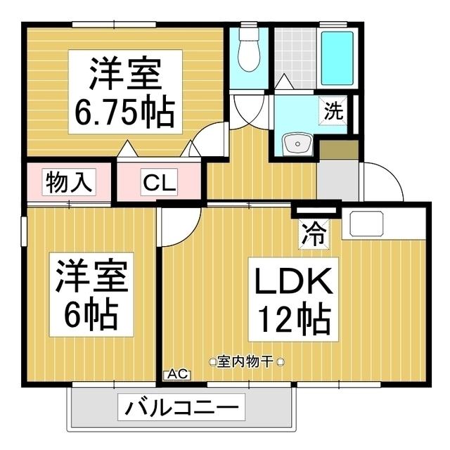 メゾン・ド・M(2LDK/2階)の間取り写真