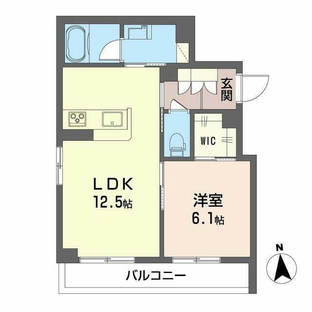 メゾンプラス深見(1LDK/1階)の間取り写真