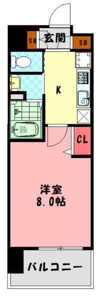 ラグゼナ門真(1K/10階)の間取り写真