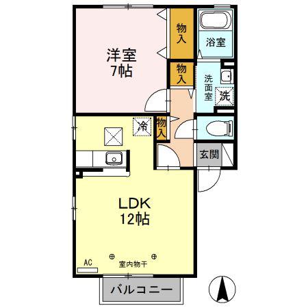 コーポ・アイD(1LDK/1階)の間取り写真