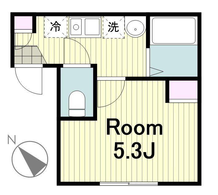 ソラーナ花月(1K/2階)の間取り写真
