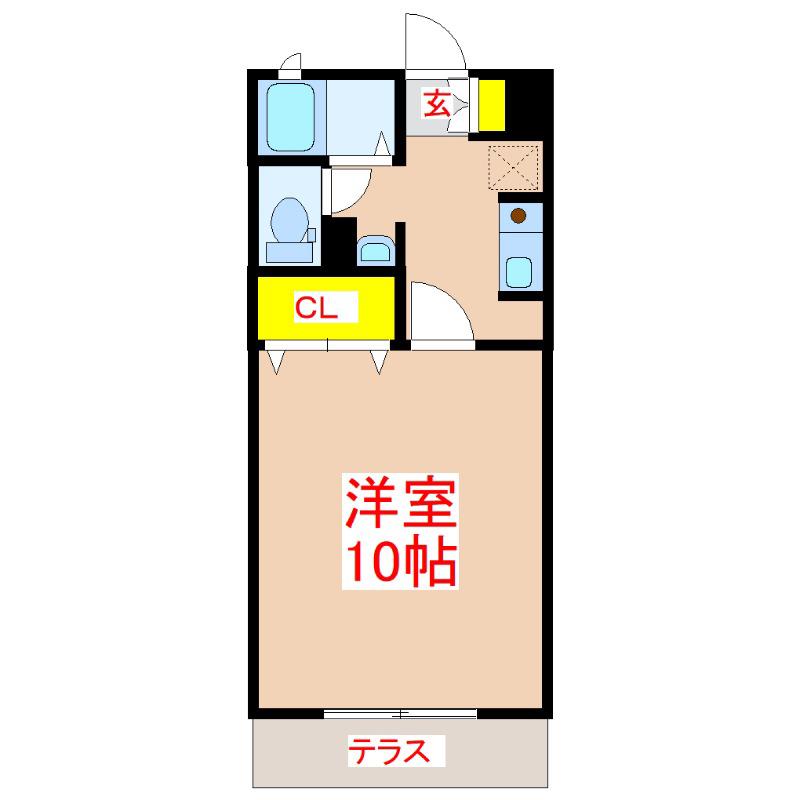 セジュール南郡元(1K/1階)の間取り写真