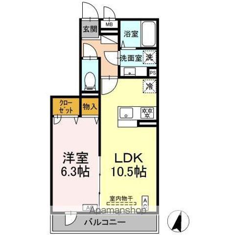 D TRIBUTE横濱鶴見(1LDK/3階)の間取り写真