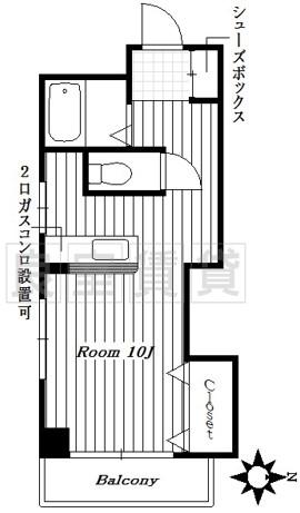エンドウビル(ワンルーム/4階)の間取り写真