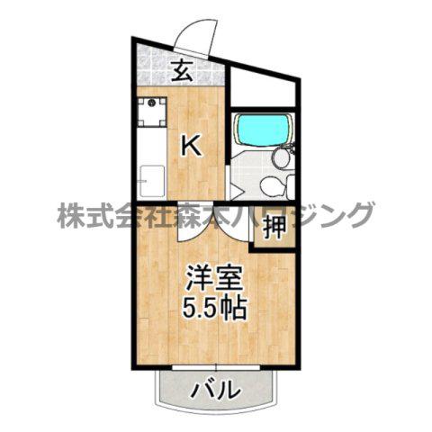 M エトワール(1K/4階)の間取り写真